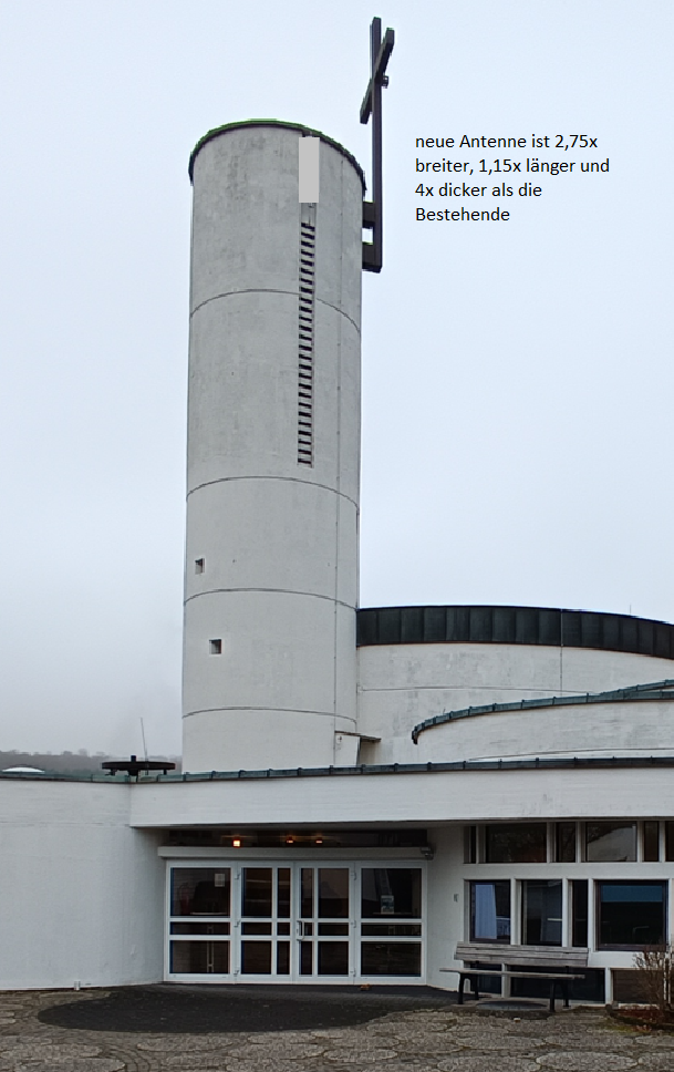 Turm mit neuer Antenne (Fotomontage)